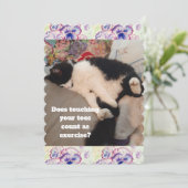 Invitation Cute Tuxedo Chat Anniversaire Fête Enfants Invitat (Debout devant)