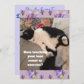 Invitation Cute Tuxedo Chat Anniversaire Fête Enfants Invitat (Devant / Derrière)