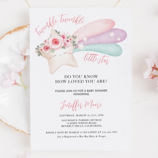Invitation Cute Twinkle Twinkle Little Star Baby shower