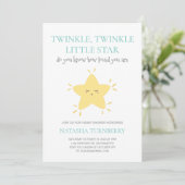Invitation Cute Twinkle Twinkle Little Star Baby shower (Debout devant)