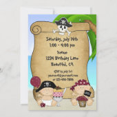 Invitation Cute Twins Little Buccaneer ~ Pirate 1er Anniversa (Dos)