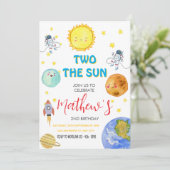Invitation Cute Two Le Soleil 2ème Anniversaire (Debout devant)