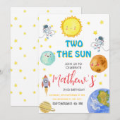 Invitation Cute Two Le Soleil 2ème Anniversaire (Devant / Derrière)