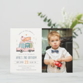 Invitation Cute Two Sweet Ice Cream Camion Photo 2e anniversa (Debout devant)