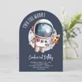 Invitation Cute Two The Moon 2e anniversaire (Debout devant)