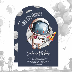 Invitation Cute Two The Moon 2e anniversaire