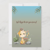 Invitation Cute Two Wild Safari Giraf Kids 2nd Birthday  (Dos)