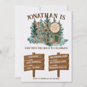 Invitation Cute Two Wild Safari Jungle Camping 2nd birthday  (Devant)