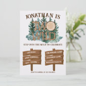 Invitation Cute Two Wild Safari Jungle Camping 2nd birthday  (Debout devant)