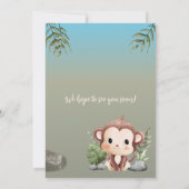 Invitation Cute Two Wild Safari Monkey Kids 2nd Birthday (Dos)