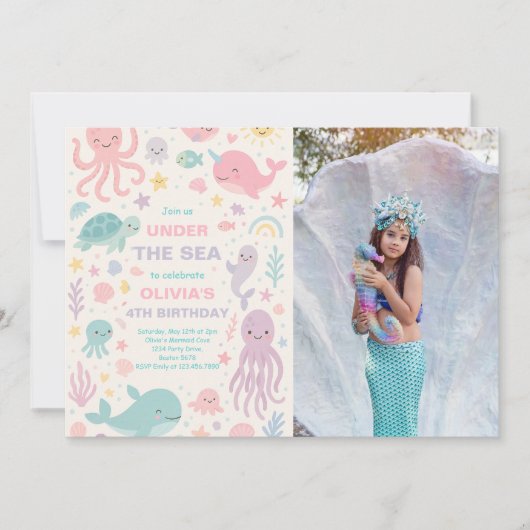 Invitation Cute Under the Sea Anniversaire Photo (Devant)