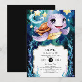 Invitation Cute Under the Sea Kids' Turtle Anniversaire (Devant / Derrière)
