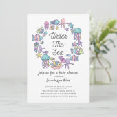 Invitation Cute Under the Sea Ocean Baby Shower (Debout devant)
