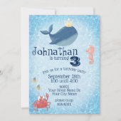 Invitation Cute Under the Sea Whale with Crown (Devant)