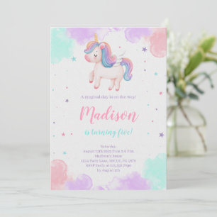 Invitation Cute Unicorn Anniversaire Magique Unicorn