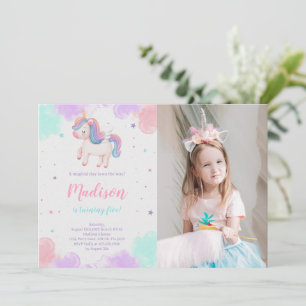 Invitation Cute Unicorn Anniversaire Magique Unicorn Photo