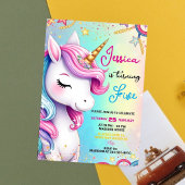 Invitation Cute Unicorn Anniversaire Modèle d'invitation