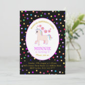 Invitation Cute Unicorn fête d'anniversaire (Debout devant)