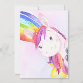 Invitation Cute Unicorn fille premier anniversaire Magique Ar (Dos)