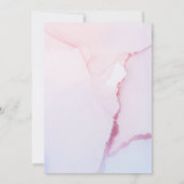 Invitation Cute Unicorn Flore Vert Baby shower Ciel rose (Dos)