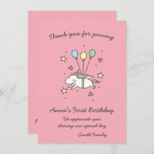 Invitation Cute Unicorn sur Laurels.Anniversaire.Remerciement