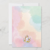 Invitation Cute Unicorn Tournesol Simple 1er anniversaire