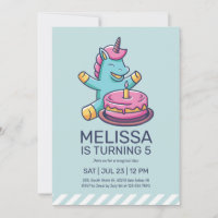Cute Unicorn Turner Un Gâteau Anniversaire