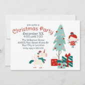 Invitation Cute Unicorne et fête de Noël des fées (Devant)