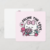 Invitation Cute Valentine's Cat Design - Feline the Love (Devant / Derrière)