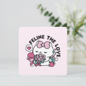 Invitation Cute Valentine's Cat Design - Feline the Love (Debout devant)