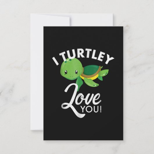 Invitation Cute Valentines Tortue I Turtley Vous Aime (Devant)
