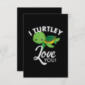 Invitation Cute Valentines Tortue I Turtley Vous Aime (Devant / Derrière)