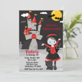 Invitation Cute Vampire fille Halloween Enfants Éffrayant (Debout devant)