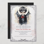 Invitation Cute Vampire Garçon Halloween Enfants Éffrayant (Devant / Derrière)