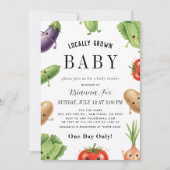 Invitation Cute Vegetable Locally Grown farm Baby Shower (Devant)