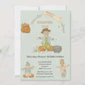 Invitation Cute Vintage épouvantail halloween bash (Devant)