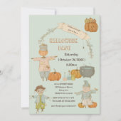 Invitation Cute Vintage épouvantail halloween bash (Devant)