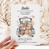 Invitation Cute Vintage Voiture Suitcase College Trunk Party
