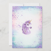 Invitation Cute violet arc-en-ciel Parties scintillant Floral (Dos)