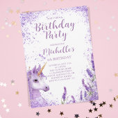 Invitation Cute violet arc-en-ciel Parties scintillant Floral