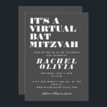 Invitation Cute Virtual Online Bat mitzvah noir et blanc<br><div class="desc">Cute Virtual Online Bat mitzvah noir et blanc Invitation</div>