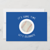 Invitation Cute Watercolor Baseball Photo Boy 2e anniversaire (Dos)