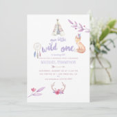 Invitation Cute Watercolor Boho Tribal Boho fête d'anniversai (Debout devant)