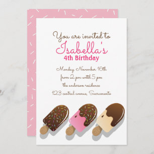 Invitation Cute Watercolor Chocolate glecream ANNIVERSAIRE