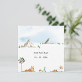 Invitation Cute Watercolor Forest Animals in Mountains Baby (Debout devant)