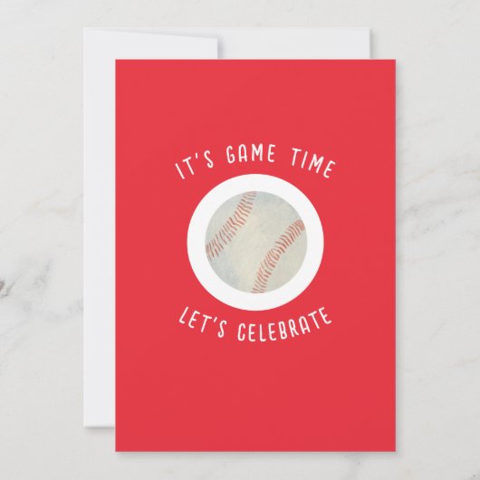 Invitation Cute Watercolor Rookie Baseball 2e anniversaire (Dos)