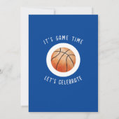 Invitation Cute Watercolor Rookie Basketball garçon 1er anniv (Dos)