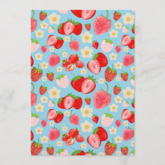 Invitation Cute Watercolor Strawberry Seamless Pattern