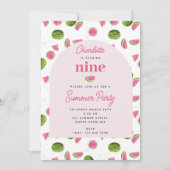Invitation Cute Watermelon été rose fille Anniversaire (Devant)