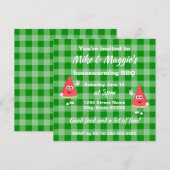 Invitation Cute Watermelon Imprimable BBQ Ménage (Devant / Derrière)
